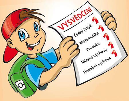 Předávání vysvědčení za 1. pololetí 2020/2021