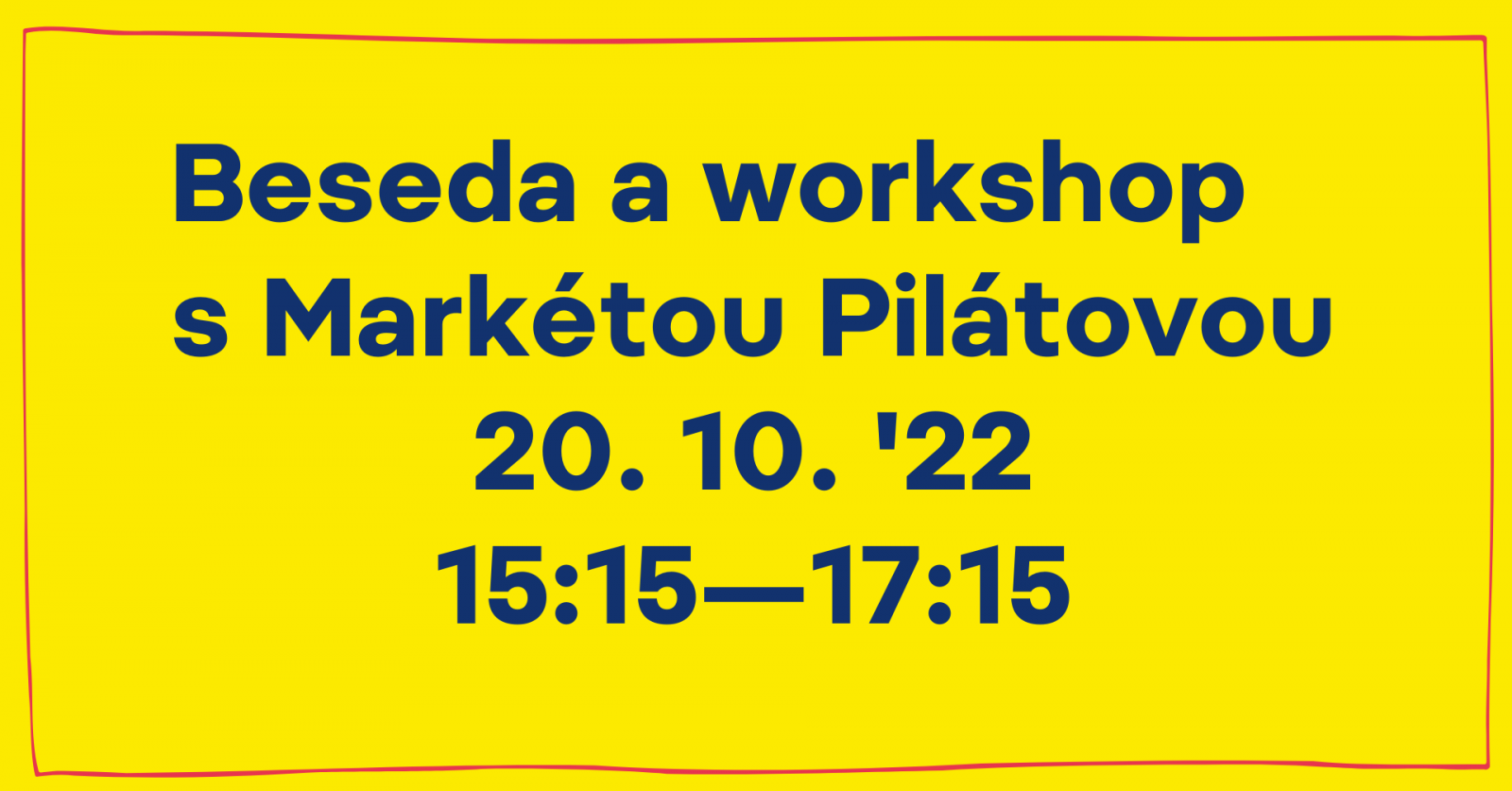 Beseda s Markétou Pilátovou 20. 10. 2022