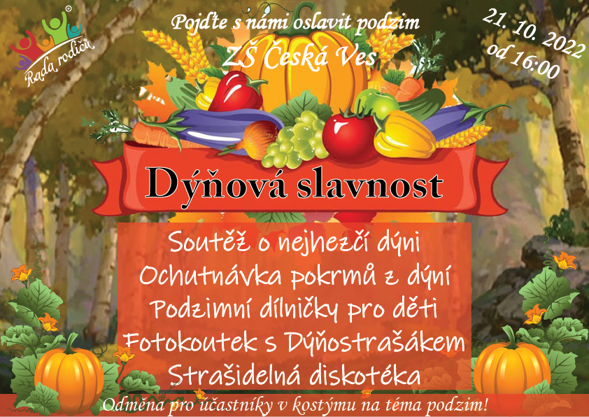 Dýňová slavnost 21.10.2022 od 16:00 hodin - přijďte s námi oslavit podzim