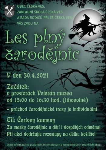 Les plný čarodějnic - již v pátek 30. dubna 2021